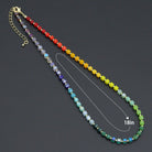 Rainbow Cube Crystal Beads Necklace by Bestbeads & Beyond featuring colorful cube-shaped crystal beads on a stylish necklace.