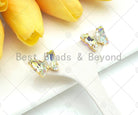 Colorful glass butterfly stud earrings and acrylic butterfly jewelry set with glass quartz earrings, 19x15mm, by Bestbeads&Beyond.
