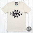 Black quilt pattern heather short sleeve graphic tee by The Graphic Tee, casual top with quilted design and natural heather fabric.