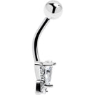 Clear cubic zirconia butterfly belly ring by BodyCandy featuring a sparkling butterfly design for pierced belly button.