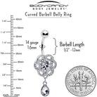 Clear gem Celtic knot dangle belly ring from BodyCandy, featuring a sparkling design with intricate Celtic knot details.