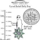 Light green gem flower belly ring by BodyCandy featuring an elegant bloom design, perfect for adding a touch of style.