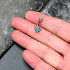Blue gem butterfly double mount belly ring by BodyCandy featuring a fancy fab design and gemstone accents.