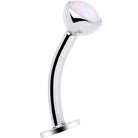 Aqua synthetic opal bezel titanium threadless floating belly ring with top mount from BodyCandy, showcasing its elegant design.