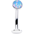 Titanium Threadless Floating Belly Ring with Aqua Synthetic Opal Bezel Top Mount, BodyCandy brand, showcasing a sleek belly jewelry design.