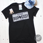 Black short sleeve T-shirt from Bud & Sissy by The Graphic Tee, featuring a casual fit and simple design.