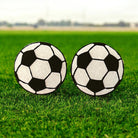 Soccer ball with vents and magnets from Bug & Bean Freshies, showing detailed close-up of the textured surface and ventilation features.