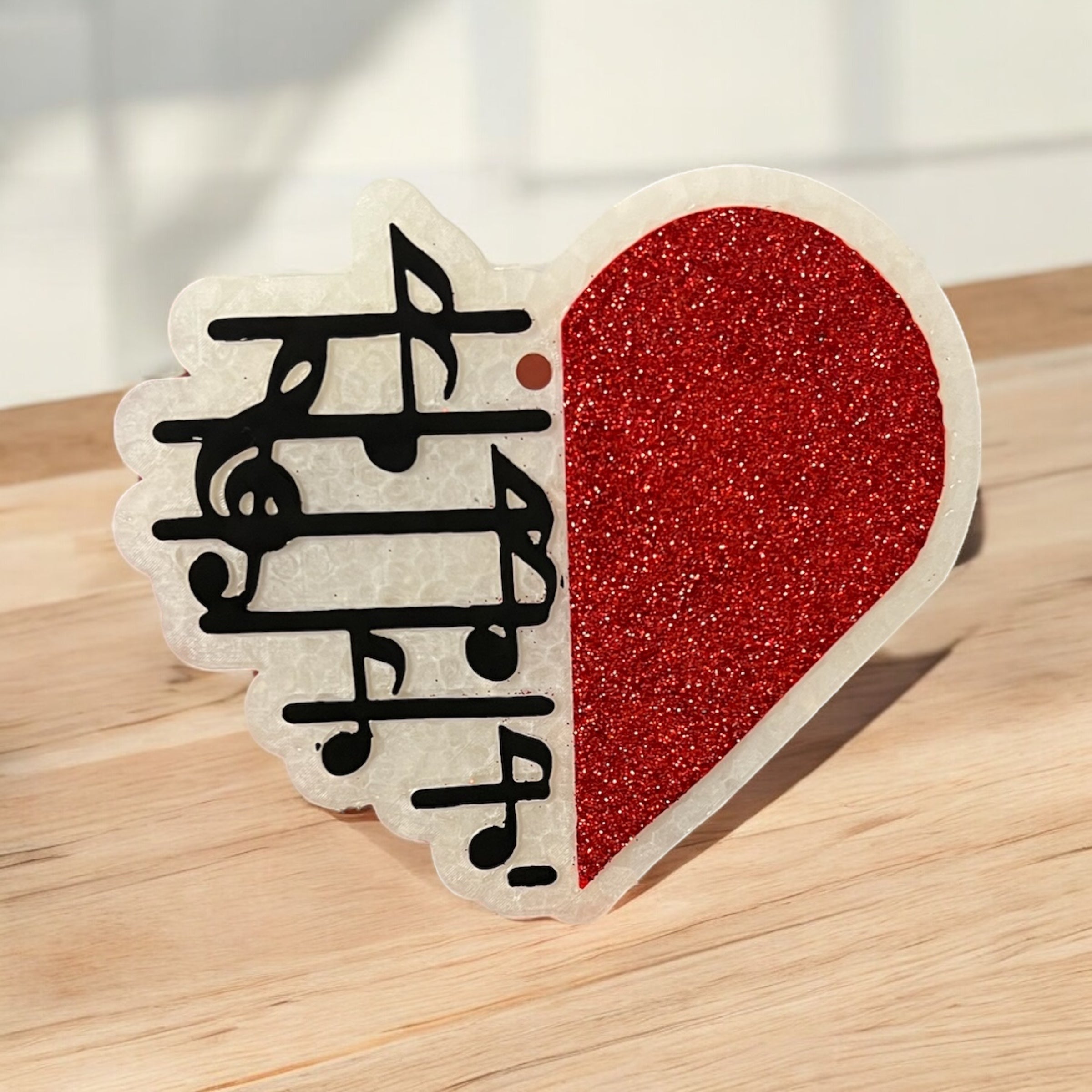 Musical Heart Freshie by Bug & Bean Freshies featuring a heart-shaped air freshener with a musical note design.