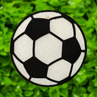 Soccer ball-shaped Freshie air freshener from Bug & Bean Freshies, with bright green and white panels and a textured surface.