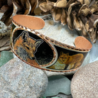 Celtic Crystal Design Jewelry Fox Spirit copper cuff bracelet with intricate Celtic patterns and detailed craftsmanship.