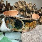 Celtic Crystal Design Jewelry Fox Spirit copper cuff bracelet with intricate Celtic patterns and detailed fox motif.