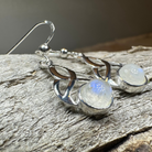 Edana Celtic Moonstone Dangle Earrings by Celtic Crystal Design Jewelry featuring moonstone gemstones and Celtic-inspired design.