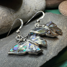 Celtic Crystal Design Jewelry Josseline Butterfly Dangle Earrings featuring intricate butterfly-shaped silver earrings with crystal accents