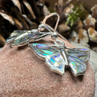 Celtic Crystal Design Jewelry Josseline Butterfly Dangle Earrings with intricate silver butterfly charms and sparkling crystal accents