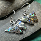 Celtic Crystal Design Jewelry Josseline butterfly dangle earrings featuring delicate butterfly-shaped charms and sparkling crystal accents.