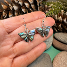 Celtic Crystal Design Jewelry Josseline Butterfly Dangle Earrings with intricate butterfly and crystal details.