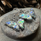 Celtic Crystal Design Jewelry Josseline Butterfly Dangle Earrings with intricate butterfly pattern and sparkling crystal accents.
