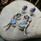 Celtic Crystal Design Jewelry Fairy Waterfall Mystic Topaz Dangle Earrings with shimmering blue-green Topaz gemstones