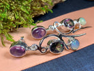 Dangle Celtic Crystal Design Jewelry earrings with Mystic Topaz stones and fairy waterfall design, showcasing intricate craftsmanship.