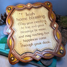 Wooden Irish Home Blessing Wall Plaque with Celtic design, perfect Irish gift for good luck and protection.