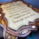 Wooden Irish Home Blessing wall plaque with Celtic design, perfect for Irish-themed gift decor from Celtic Crystal Design Jewelry.