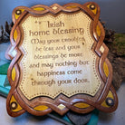 Wooden Irish Home Blessing Wall Plaque by Celtic Crystal Design Jewelry, featuring traditional Irish blessing and intricate Celtic designs.