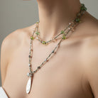 Elven Watersprite Seastar Necklace, Celtic crystal design, silver-toned elven watersprite necklet with intricate seastar pendant.