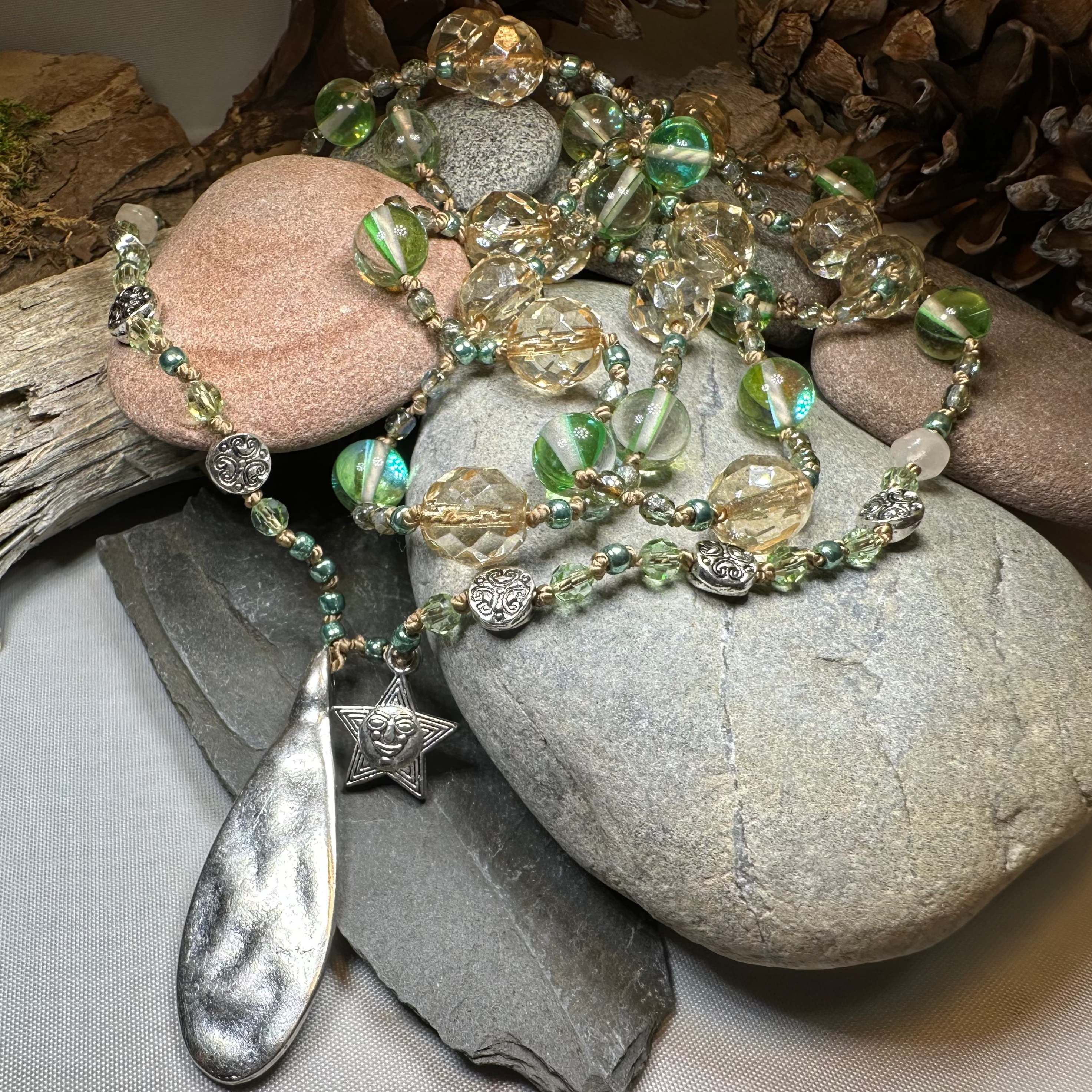 Elven Watersprite Seastar Necklet by Celtic Crystal Design Jewelry featuring a detailed starfish pendant on a delicate chain.