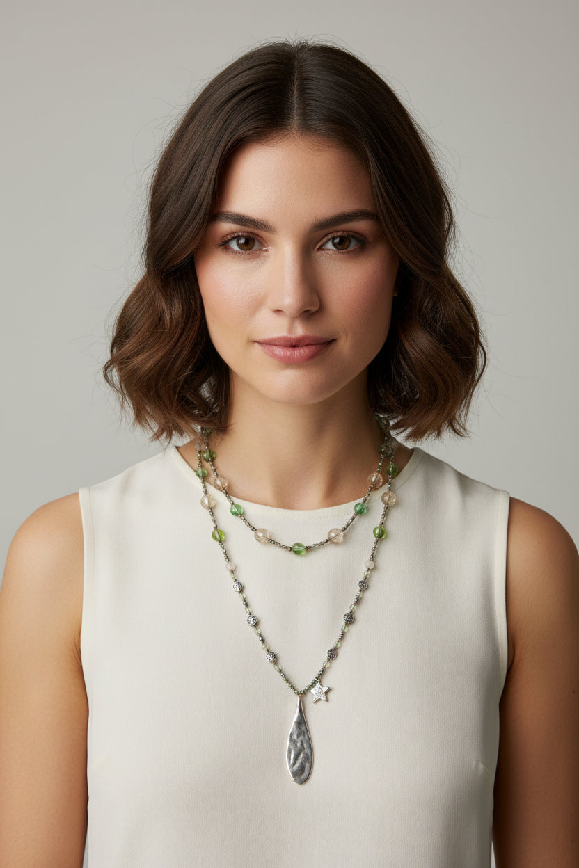 Elven Watersprite Seastar Necklace by Celtic Crystal Design Jewelry, delicate Celtic-inspired necklet with water-themed seastar charm.