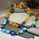 Celtic Crystal Design Jewelry tropical carnival long necklace featuring vibrant beads and intricate Celtic-inspired accents.