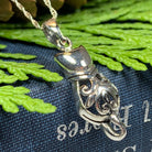 Celtic Cat Necklace pendant featuring intricate knotwork design from Celtic Crystal Design Jewelry.