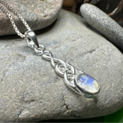 Dublin Celtic Knot necklace pendant by Celtic Crystal Design Jewelry featuring intricate Celtic knotwork on a silver chain.