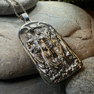 Hecate Triple Goddess Pendant necklace by Celtic Crystal Design Jewelry, featuring intricate Celtic goddess design in silver tone.
