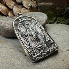 Celtic Crystal Design Jewelry Hecate Triple Goddess Pendant necklace with intricate Celtic symbols and detailed craftsmanship.