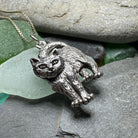 Celtic Crystal Design Jewelry Josie Cat Pendant necklace with intricate cat-shaped pendant and crystal accents.