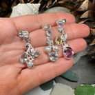 Celtic Crystal Design Jewelry Seamist Seahorse pendant necklace featuring topaz and amethyst gemstones.