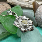 Celtic Crystal Design Jewelry Welsh Daffodil pendant necklace featuring a detailed floral Celtic design.