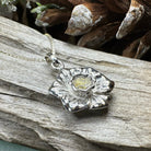 Celtic Crystal Design Jewelry Welsh Daffodil Pendant necklace featuring a detailed Welsh Daffodil flower charm.