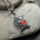 Celtic Crystal Design Jewelry Hugs Hedgehog Necklace pendant featuring a charming hedgehog motif in intricate design.
