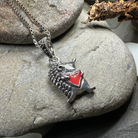Celtic Crystal Design Jewelry Hugs Hedgehog Pendant necklace featuring a detailed hedgehog-shaped charm.