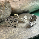 Celtic Crystal Design Jewelry hedgehog post earrings with intricate detailing, crafted for a charming and unique look.