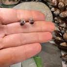 Celtic Crystal Design Jewelry Lucky Ladybug Post Earrings featuring detailed ladybug charms in a natural setting