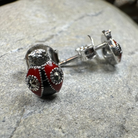 Celtic Crystal Design Jewelry Lucky Ladybug Post Earrings with intricate crystal detailing and silver-tone finish