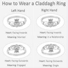 Celtic Crystal Design Jewelry Garnet Claddagh ring featuring a heart-shaped garnet gemstone and intricate Celtic band design