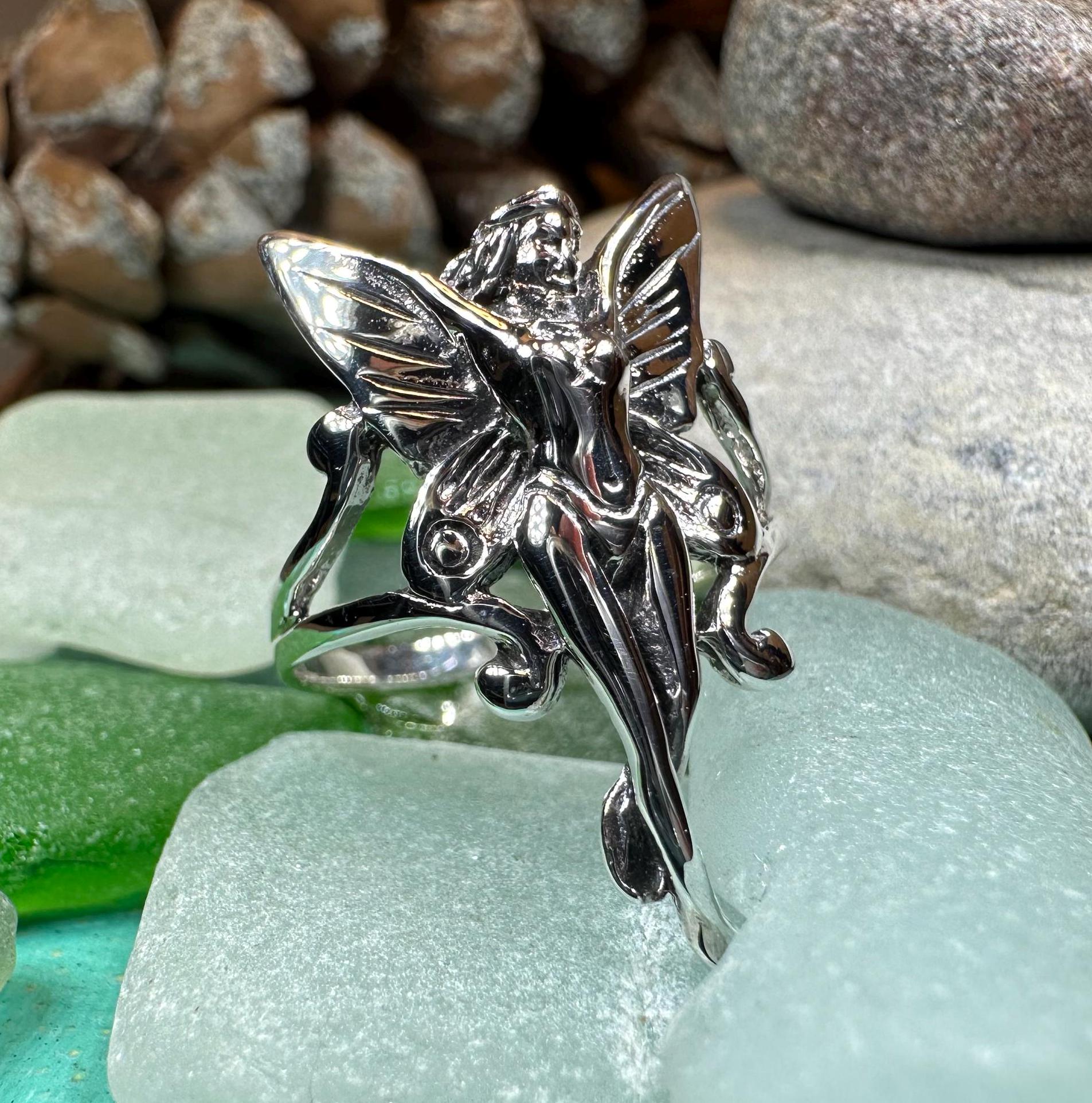 Celtic Crystal Design Jewelry Belle Epoque Fairy Ring with intricate Celtic patterns and sparkling crystal accents.