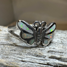 Celtic Crystal Design Jewelry butterfly ring featuring intricate Celtic patterns and sparkling crystal accents on silver band.