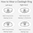 Celtic Crystal Design Jewelry Champagne Toast Claddagh Ring with intricate Celtic pattern and sparkling gemstone accents.