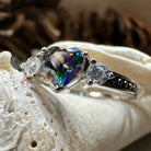 Celtic Crystal Design Jewelry Mystic Topaz Heart Ring featuring a heart-shaped topaz gemstone and intricate Celtic-inspired band.