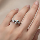 Celtic Crystal Design Jewelry Mystic Topaz Heart Ring showing a silver band with a large heart-shaped topaz gemstone.