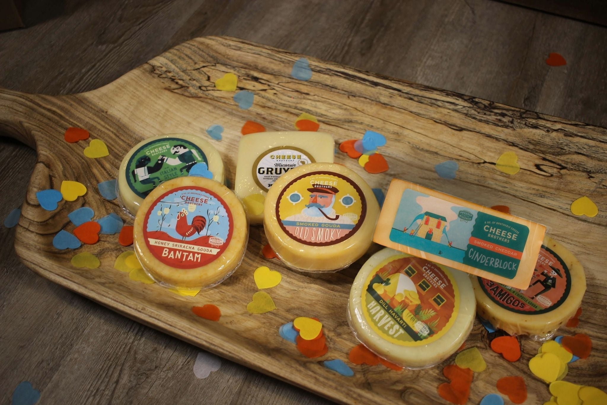 Cheese and Thank You gift box from Cheese Brothers, Inc. featuring assorted cheeses and a thank you note in a gift bundle.